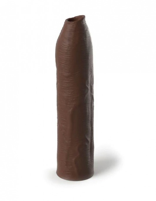 Коричневая насадка-удлинитель Uncut Silicone Penis Enhancer - 17,8 см. - Pipedream - в Ноябрьске купить с доставкой