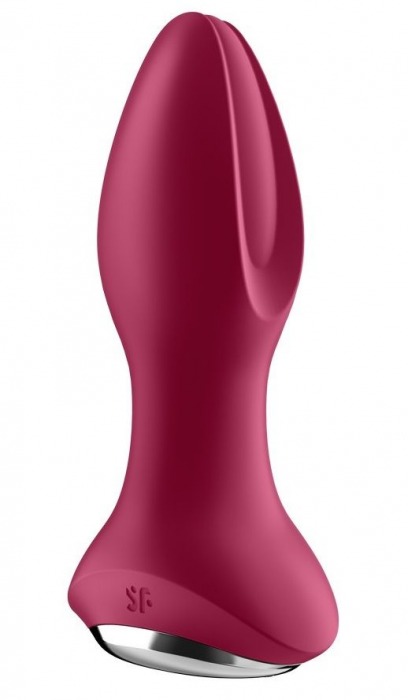 Малиновая вибропробка с вращением бусин Rotator Plug 2+ - 12,8 см. - Satisfyer