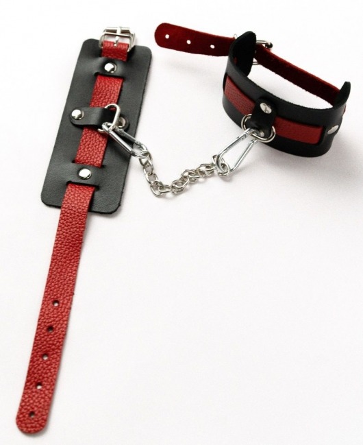 Черные оковы с красным декором и заклепками - Crazy Handmade - купить с доставкой в Ноябрьске