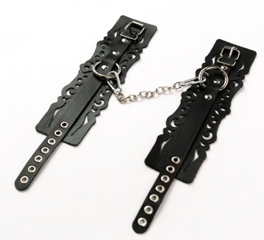 Узорчатые кожаные оковы с регулируемыми ремешками - Crazy Handmade - купить с доставкой в Ноябрьске