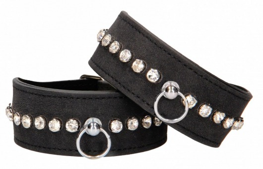 Черные поножи Diamond Studded Ankle Cuffs - Shots Media BV - купить с доставкой в Ноябрьске