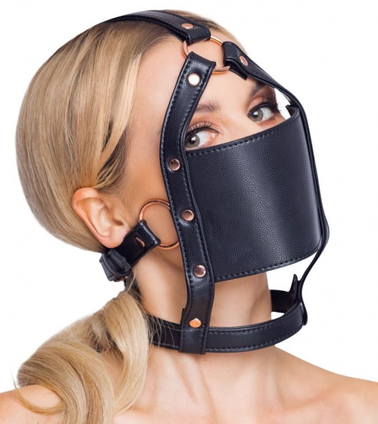 Черный намордник с кляпом-шаром Head Harness With A Gag - Orion - купить с доставкой в Ноябрьске