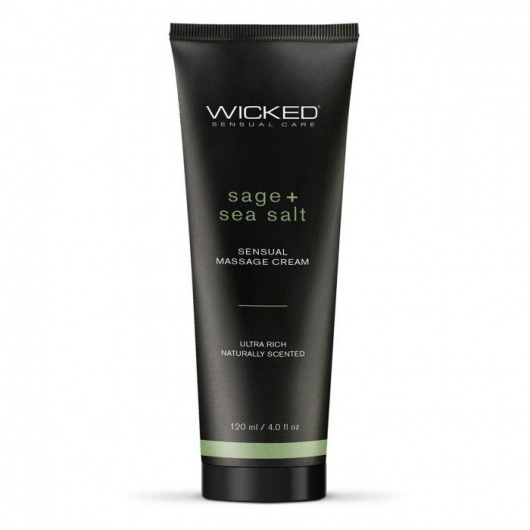 Массажный легкий крем WICKED Sage plus Sea Salt - 120 мл. - Wicked - купить с доставкой в Ноябрьске