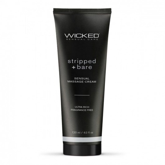 Массажный легкий крем WICKED Stripped plus Bare - 120 мл. - Wicked - купить с доставкой в Ноябрьске