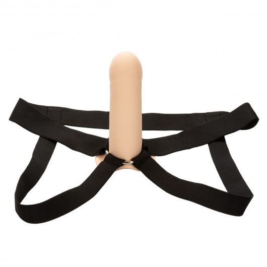 Телесный фаллопротез из силикона Extension with Harness - 15,75 см. - California Exotic Novelties - купить с доставкой в Ноябрьске