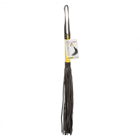 Черная плеть с желтой рукоятью Boundless Flogger - 69,25 см. - California Exotic Novelties - купить с доставкой в Ноябрьске