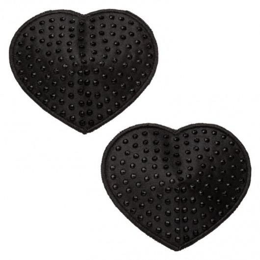 Черные пэстисы в форме сердечек Heart Pasties - California Exotic Novelties - купить с доставкой в Ноябрьске