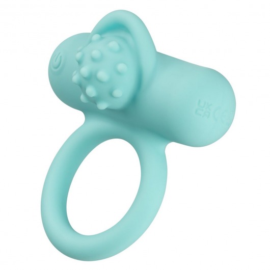 Аквамариновое эрекционное виброкольцо Silicone Rechargeable Nubby Lover’s Delight - California Exotic Novelties - в Ноябрьске купить с доставкой