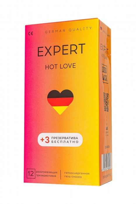 Презервативы EXPERT Hot Love с разогревающим эффектом - 12 шт.(+3 в подарок) - Expert - купить с доставкой в Ноябрьске