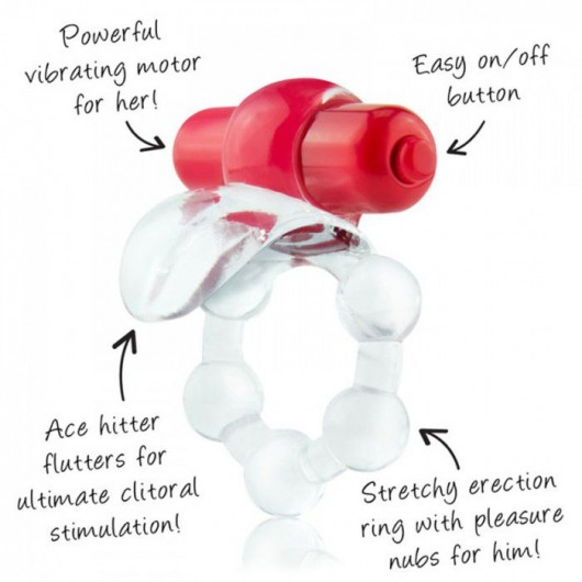 Виброкольцо с язычком и красным виброэлементом Overtime - Screaming O - в Ноябрьске купить с доставкой