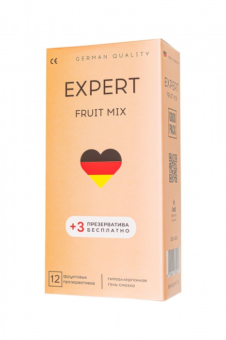 Ароматизированные презервативы EXPERT Fruit Mix - 12 шт.(+3 в подарок) - Expert - купить с доставкой в Ноябрьске