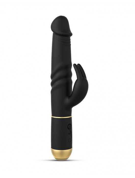 Черный вибратор-кролик Furious Rabbit 2.0 с функцией возвратно-поступательных движений и вращением шариков - 27 см. - Dorcel