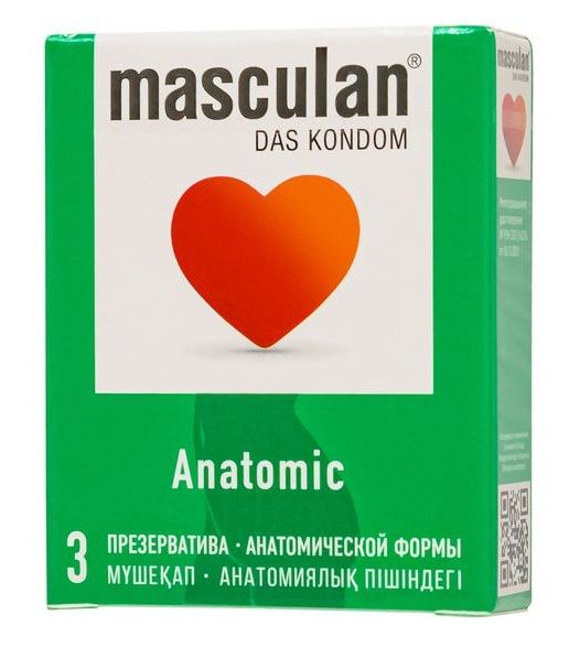 Презервативы анатомической формы Masculan Anatomic - 3 шт. - Masculan - купить с доставкой в Ноябрьске