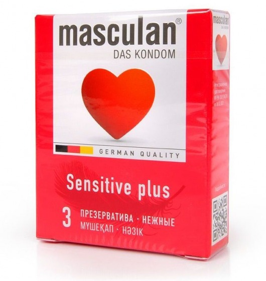 Презервативы Masculan Sensitive plus - 3 шт. - Masculan - купить с доставкой в Ноябрьске