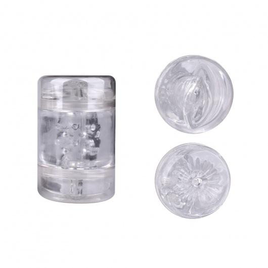 Прозрачный двусторонний мастурбатор Joy Cup - вагина и анус - Erokay - в Ноябрьске купить с доставкой