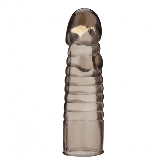 Дымчатая насадка-удлинитель Ribbed Realistic Penis Enhancing Sleeve Extension - 15,2 см. - BlueLine - в Ноябрьске купить с доставкой