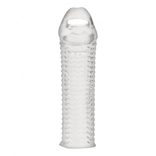 Текстурированная насадка на пенис Clear Textured Penis Enhancing Sleeve Extension - 16,5 см. - BlueLine - в Ноябрьске купить с доставкой