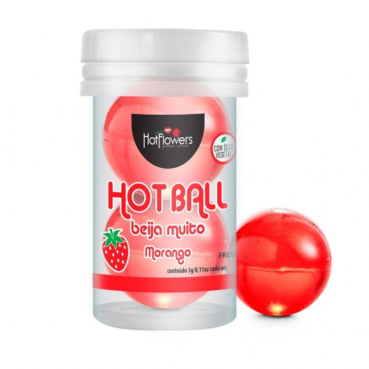 Лубрикант на масляной основе Hot Ball Beija Muito с ароматом клубники (2 шарика по 3 гр.) - HotFlowers - купить с доставкой в Ноябрьске