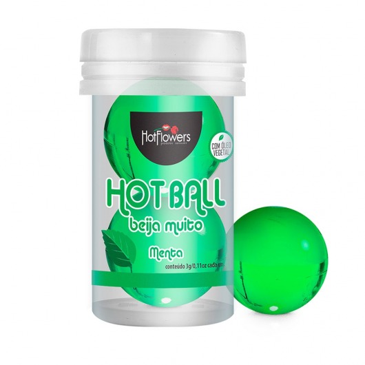 Лубрикант на масляной основе Hot Ball Beija Muito с ароматом мяты (2 шарика по 3 гр.) - HotFlowers - купить с доставкой в Ноябрьске