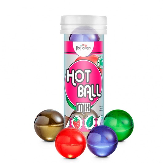 Ароматизированный лубрикант Hot Ball Mix на масляной основе (4 шарика по 3 гр.) - HotFlowers - купить с доставкой в Ноябрьске