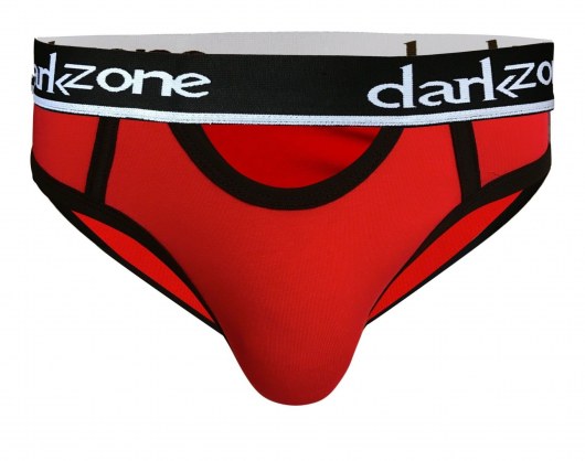 Красные мужские трусы-брифы с вырезом - Darkzone купить с доставкой