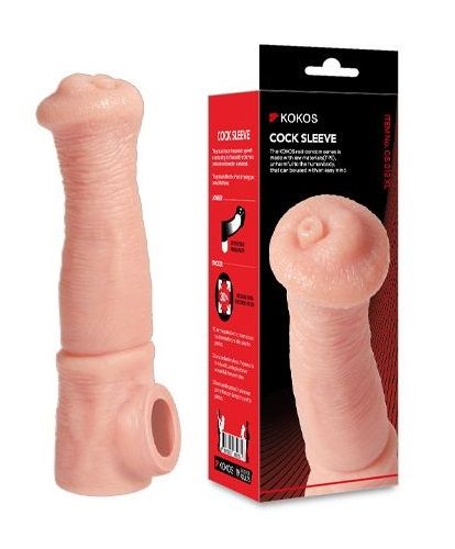 Телесная фантазийная насадка на член Cock Sleeve Size L - KOKOS - в Ноябрьске купить с доставкой