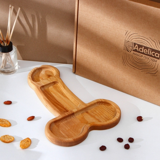 Деревянное блюдо для подачи в форме члена (32,5 х 20 х 1,7 см) - Сима-Ленд - купить с доставкой в Ноябрьске