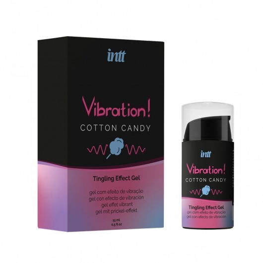 Жидкий вибратор Vibration Cotton Candy с ароматом сахарной ваты - 15 мл. - INTT - купить с доставкой в Ноябрьске