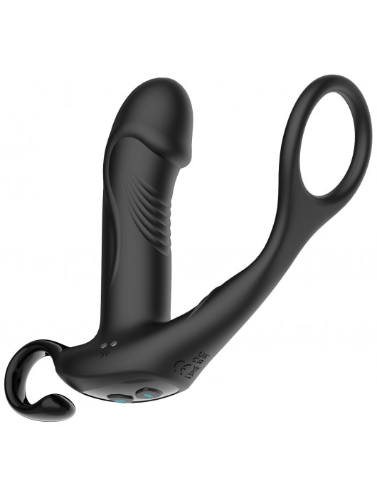 Черный пульсирующимй массажер простаты с вибрацией и пультом ДУ - 17,1 см. - Secwell - в Ноябрьске купить с доставкой