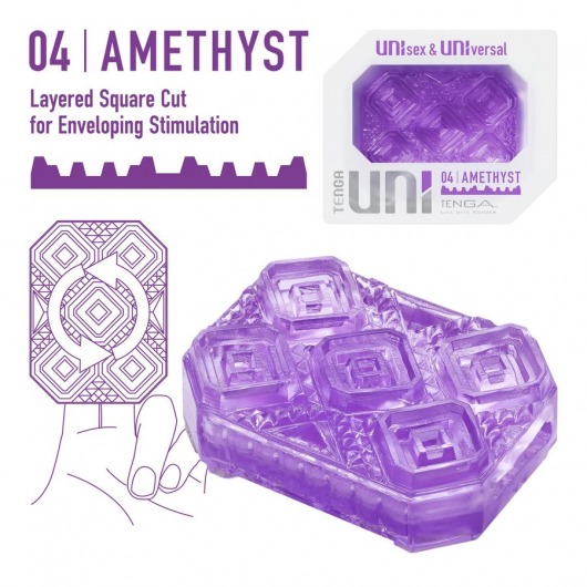 Фиолетовый мастурбатор-стимулятор Tenga Uni Amethyst - Tenga - в Ноябрьске купить с доставкой