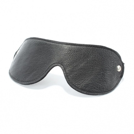 Черная кожаная маска на глаза - БДСМ Арсенал - купить с доставкой в Ноябрьске