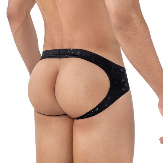 Черные трусы-джоки со звездочками Illusion Jockstrap - Clever Masculine Underwear купить с доставкой