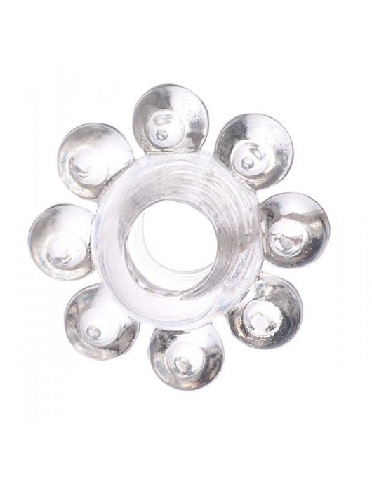 Прозрачное гелевое эрекционное кольцо-цветок - Toyfa Basic - в Ноябрьске купить с доставкой