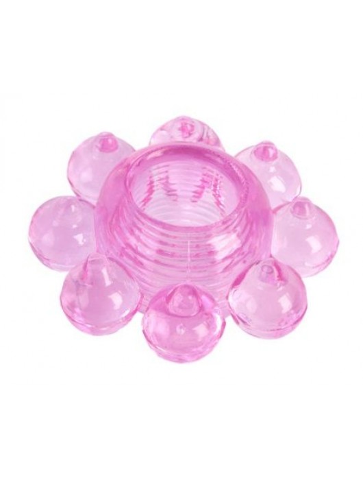 Розовое гелевое эрекционное кольцо-цветок - Toyfa Basic - в Ноябрьске купить с доставкой