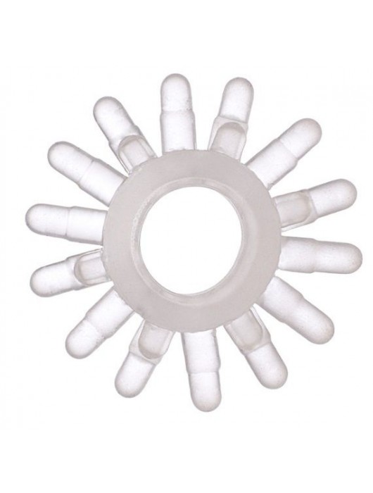 Прозрачное гелевое эрекционное кольцо с шипиками - Toyfa Basic - в Ноябрьске купить с доставкой