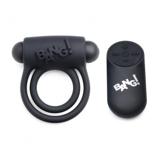 Черное эрекционное виброкольцо 28X Remote Control Vibrating Cock Ring   Bullet - XR Brands - в Ноябрьске купить с доставкой