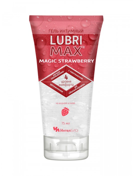Интимный гель-смазка на водной основе Lubrimax Magic Strawberry - 75 мл. - ИнтелБИО - купить с доставкой в Ноябрьске
