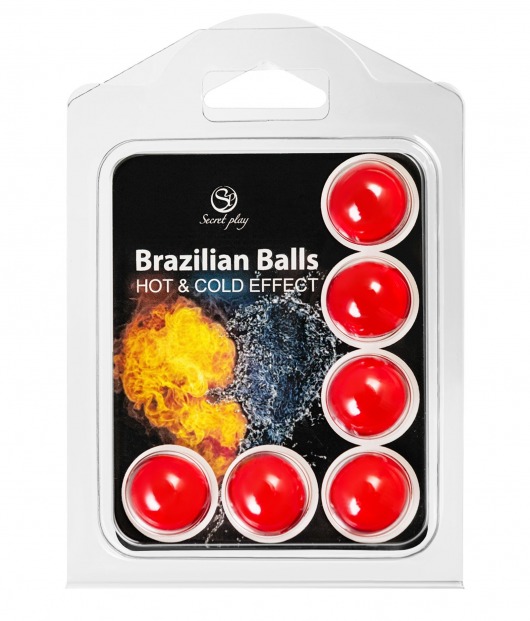 Набор из 6 шариков с массажным маслом Brazilian Balls с охлаждающим и разогревающим эффектом - Secret Play - купить с доставкой в Ноябрьске