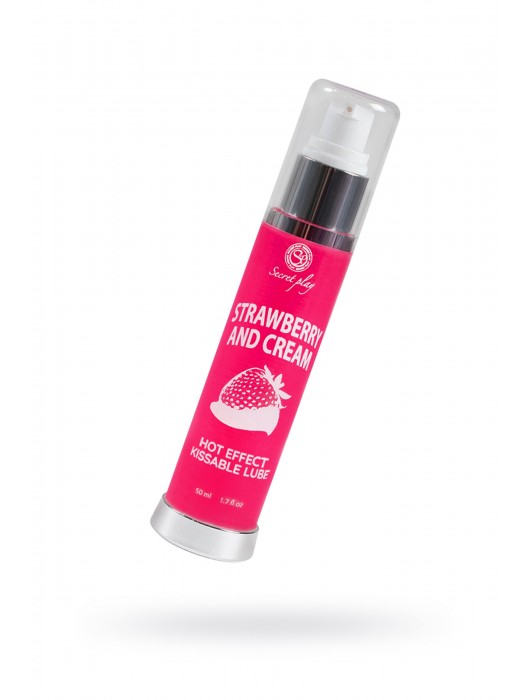 Массажное масло 2-в-1 с разогревающим эффектом и вкусом клубники со сливками - 50 мл. - Secret Play - купить с доставкой в Ноябрьске