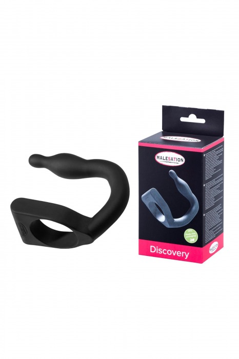 Эрекционное кольцо с вибровтулкой Discovery - MALESATION - в Ноябрьске купить с доставкой