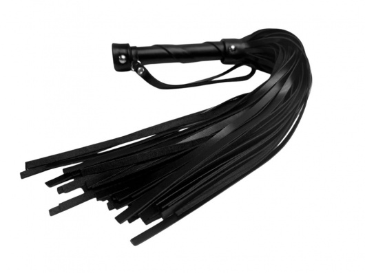 Черная кожаная плеть Gothic charm - 54 см. - БДСМ Арсенал - купить с доставкой в Ноябрьске