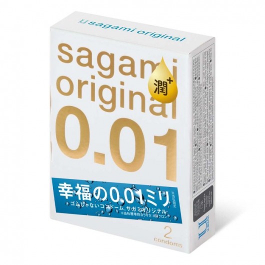 Увлажнённые презервативы Sagami Original 0.01 Extra Lub - 2 шт. - Sagami - купить с доставкой в Ноябрьске