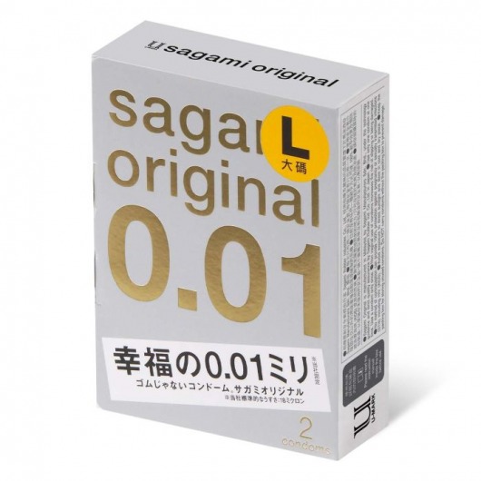 Презервативы Sagami Original 0.01 L-size увеличенного размера - 2 шт. - Sagami - купить с доставкой в Ноябрьске