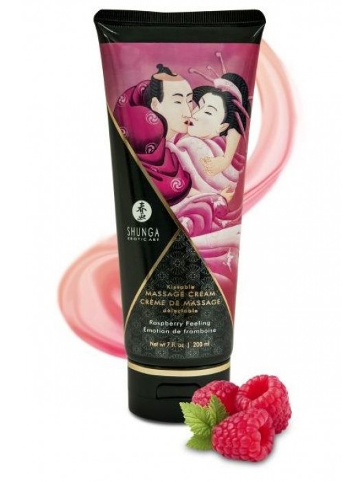 Массажный крем для тела с ароматом малины Raspberry feeling - 200 мл. - Shunga - купить с доставкой в Ноябрьске