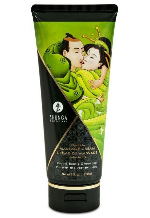 Массажный крем для тела с ароматом груши и зелёного чая Pear   Exotic Green Tea - 200 мл. - Shunga - купить с доставкой в Ноябрьске