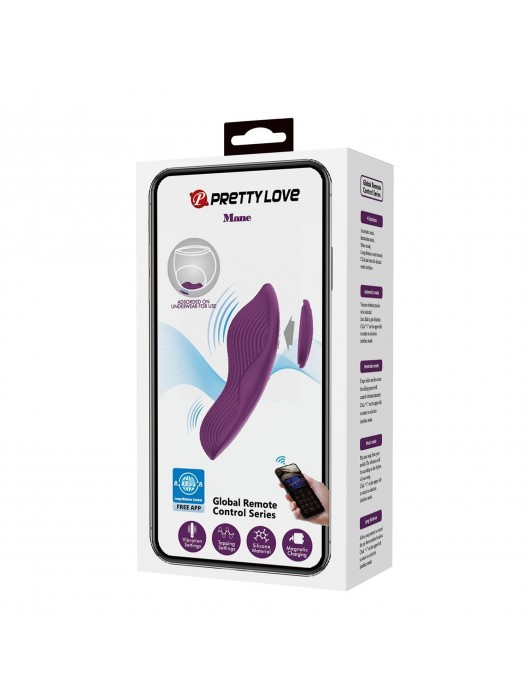 Фиолетовый вибратор в труски Mane с управлением через приложение - Baile