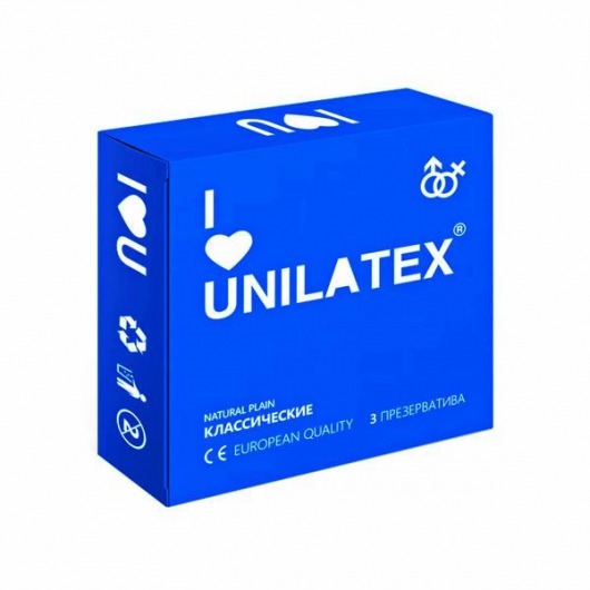 Классические презервативы Unilatex Natural Plain - 3 шт. - Unilatex - купить с доставкой в Ноябрьске