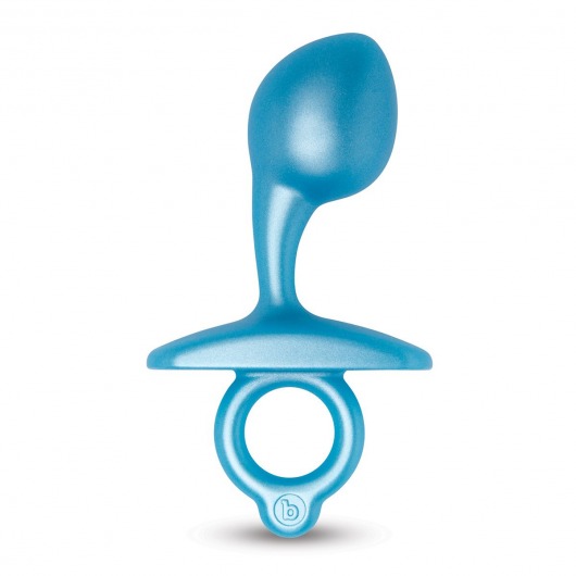 Голубая анальная пробка для массажа простаты Bulb Silicone Prostate Plug - 10,7 см. - b-Vibe - в Ноябрьске купить с доставкой