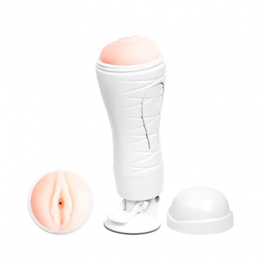 Мастурбатор-вагина Flora White с присоской и 12 режимами вибрации - Baile - в Ноябрьске купить с доставкой