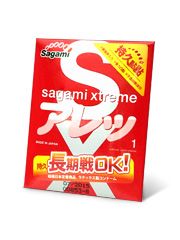 Утолщенный презерватив Sagami Xtreme FEEL LONG с точками - 1 шт. - Sagami - купить с доставкой в Ноябрьске